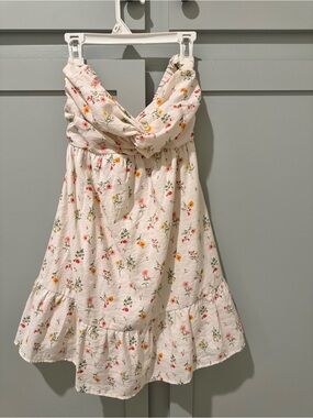 Timing Cream Floral Sundress with Twisted Straps